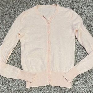 100% cashmere pale Pink longer cut Cardigan Sweater